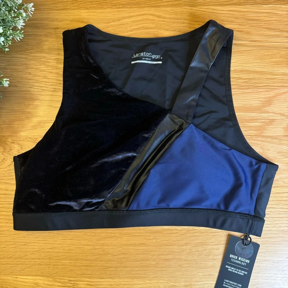 NWT REVOLVE x‎ LANSTON SPORT COLORBLOCK VELVET SPORTS BRA AND LEGGINGS SET